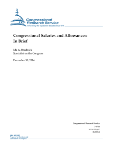 Congressional Salaries and Allowances: In Brief