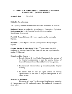 syllabus for post graduate diploma in hospital