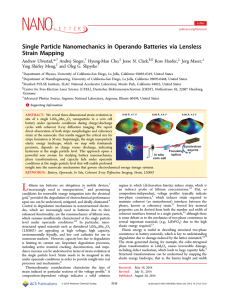 Single Particle Nanomechanics in Operando Batteries via Lensless