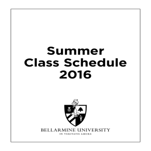 Summer Class Schedule 2016