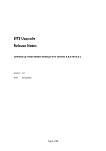 SITS Upgrade Release Notes