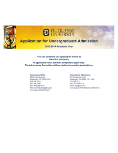 Application for Undergraduate Admission