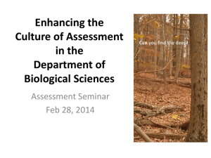Enhancing the Culture of Assessment in the Department of