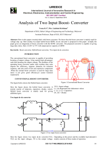 Analysis of Two Input Boost- Converter