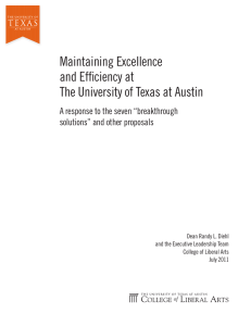 Maintaining Excellence and Efficiency at The University of Texas at