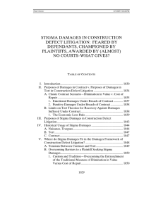 stigma damages in construction defect litigation