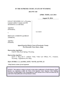 IN THE SUPREME COURT, STATE OF WYOMING 2014 WY 103