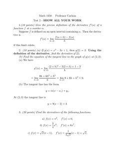 Math 1350 Professor Carlson Test 2