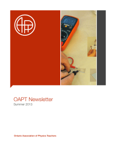 OAPT Newsletter 2013 Summer PDF version