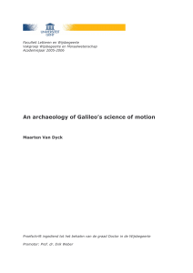 An archaeology of Galileo`s science of motion