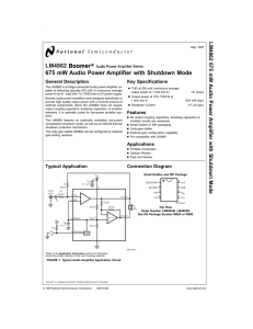 LM4862 675 mW Audio Power Amplifier with Shutdown Mode