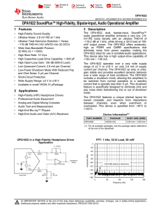 High-Fidelity, Bipolar-Input, Audio Operational Amplifier