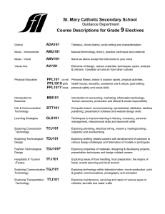 Course Descriptions for Grade 9 Electives