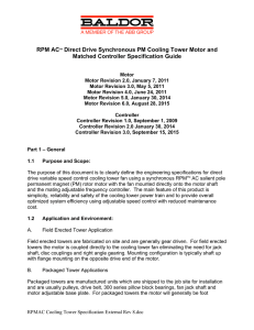 RPM AC Cooling Tower Motor and Drive Specifications