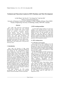 Technical and Theoretical Analysis of HTS Machines
