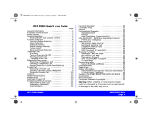 MCS 2000 Model I User Guide