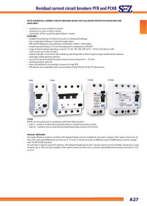 A27 Residual current circuit breakers PFB and PCHB Residual