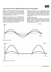 Tape wound cores for (RCCB) residual current