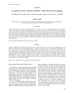 The decline in forestry education enrollment – Some observations