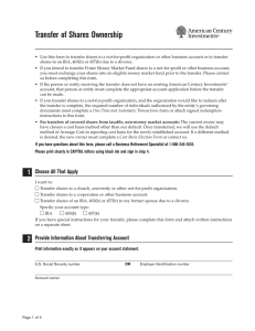 Transfer of Shares Ownership - American Century Investments