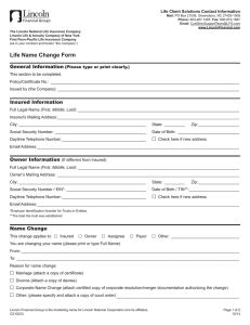 Life Name Change Form - Lincoln Financial Group