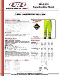 CLASS E PANTS MADE WITH GORE-TEX®