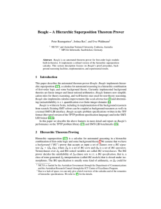 Beagle – A Hierarchic Superposition Theorem Prover