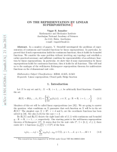 On the representation by linear superpositions