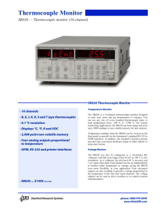 Thermocouple Monitor - Stanford Research Systems