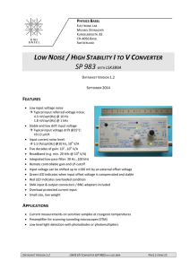 LOW NOISE / HIGH STABILITY I TO V CONVERTER