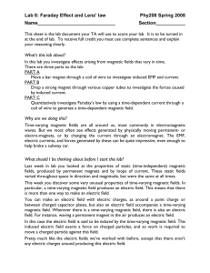 Lab 8: Faraday Effect and Lenz` law Phy208 Spring 2008