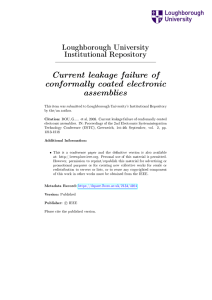 Current leakage failure of conformally coated electronic assemblies
