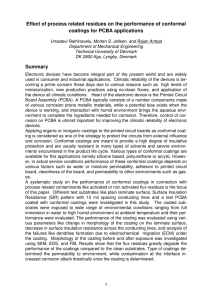 Effect of process related residues on the performance of conformal