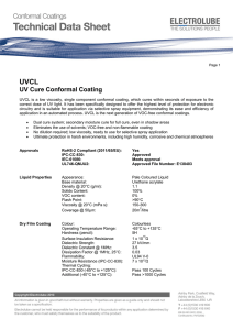 UV Cure Conformal Coating