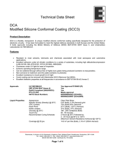 Technical Data Sheet DCA Modified Silicone Conformal Coating