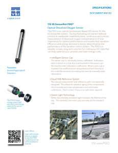 YSI IQ SensorNet FDO Sensor Specification Sheet