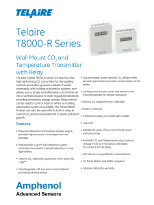 Telaire T8000-R Series CO2 Monitor Datasheet PDF