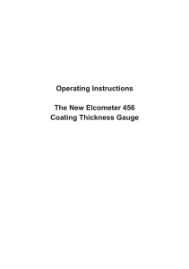 Operating Instructions The New Elcometer 456 Coating Thickness