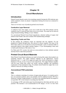 Chapter 10 Circuit Manufacture Introduction Printed Circuit Board