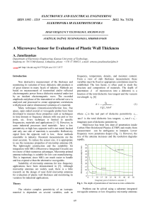 A Microwave Sensor for Evaluation of Plastic Wall Thickness