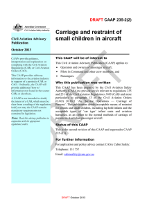 Carriage and restraint of small children in aircraft