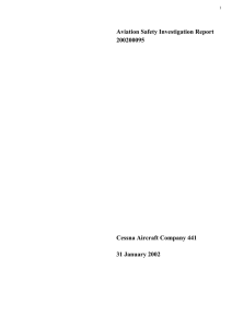Aviation Safety Investigation Report 200200095 Cessna Aircraft