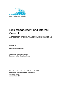 Risk Management and Internal Control