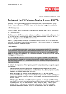 Revision of the EU Emissions Trading Scheme (EU ETS)