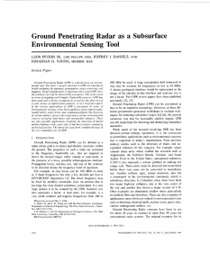 Ground penetrating radar as a subsurface environmental sensing tool