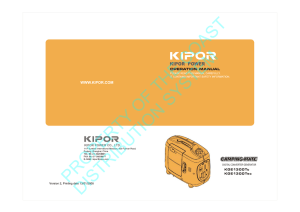 KGE1300Tc Operators - Kipor Power Equipment