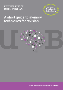 A short guide to memory techniques for revision