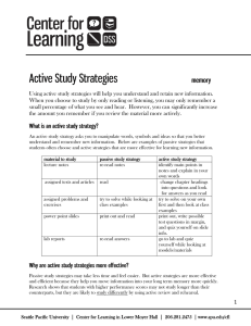 1 Using active study strategies will help you understand and retain