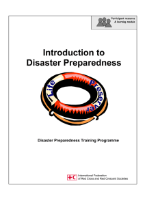 Introduction to disaster preparedness