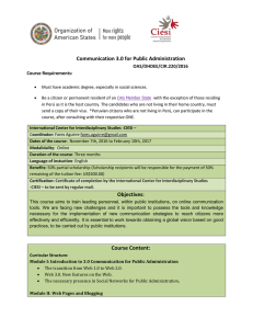 Communication 3.0 for Public Administration Objectives: Course
